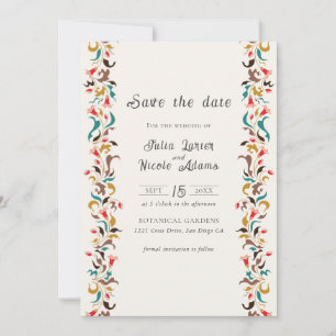 Moderne romantische Elegante Blumenzeremonie Save The Date