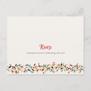 Moderne Romantische Elegante Florale Hochzeitskron Postkarte