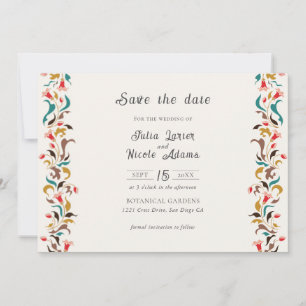 Moderne Romantische Elegante Florale Hochzeitskron Save The Date