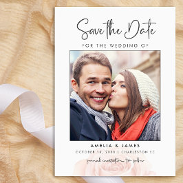 Moderne romantische Foto-Hochzeit rettet das Datum Save The Date