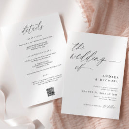 Moderne romantische Hochzeit alles in einer Einlad Einladung