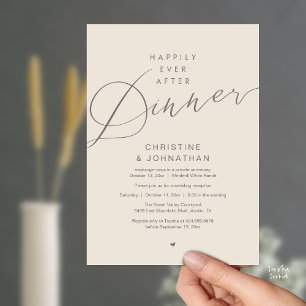 Moderne romantische Hochzeit für immer Dinner Einladung