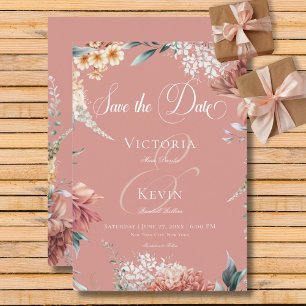 Moderne romantische Hochzeit im Rosa Garten Save The Date