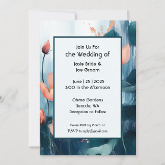 Moderne romantische Hochzeitseinladung Einladung