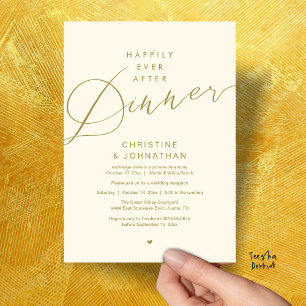 Moderne Romantische Hochzeitsfeier mit Dinner "Hap Einladung