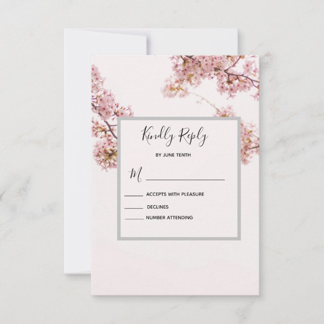 Moderne romantische Hochzeitskarte RVSP RSVP Karte (Vorderseite)