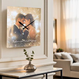 Moderne Romantische Liebe Andenken Vertrauen Magis Quadratische Wanduhr