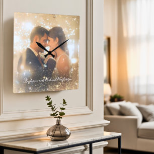 Moderne Romantische Liebe Andenken Vertrauen Magis Quadratische Wanduhr