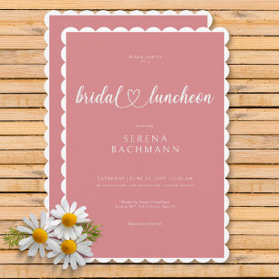 Moderne romantische Minimal Pink Bridal Luncheon Einladung