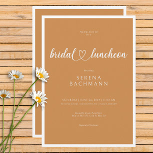 Moderne romantische Minimal Rust Bridal Luncheon Einladung