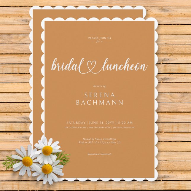 Moderne romantische Minimal Rust Bridal Luncheon Einladung (Modern Romantic Minimal Rust Bridal Luncheon Invitation)