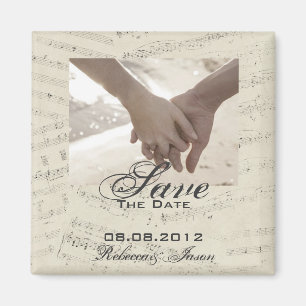 Moderne romantische Musik, die Save the Date Magnet