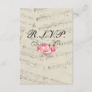 Moderne romantische Musiknoten Hochzeit RSVP Reakt Karte