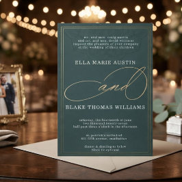 Moderne romantische Schrift Hochzeitseinladung Einladung