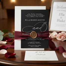 Moderne romantische Schrift Hochzeitseinladung Einladung
