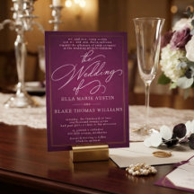 Moderne romantische Schrift Hochzeitseinladung
