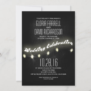 Moderne romantische Schwarz-Chalkboard-Hochzeit lä Einladung