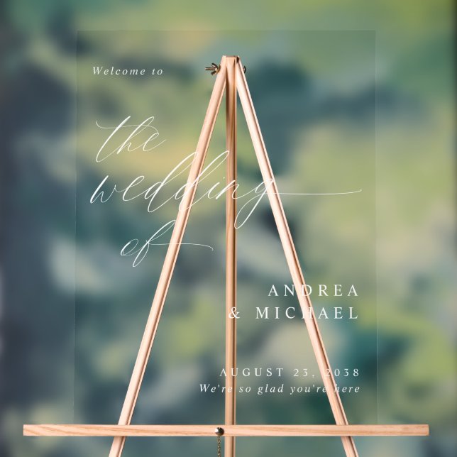 Moderne romantische Soft Wedding Willkommen Acrylschild (Neutral)