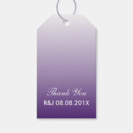 moderne romantische Sommerlila ombre lila Hochzeit Geschenkanhänger