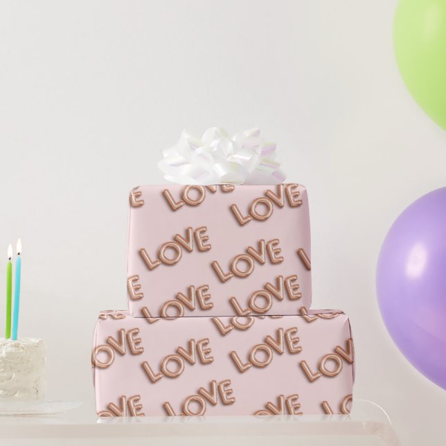 Moderne romantische Valentinstag-LIEBE Rosa Geschenkpapier (Partygeschenke)