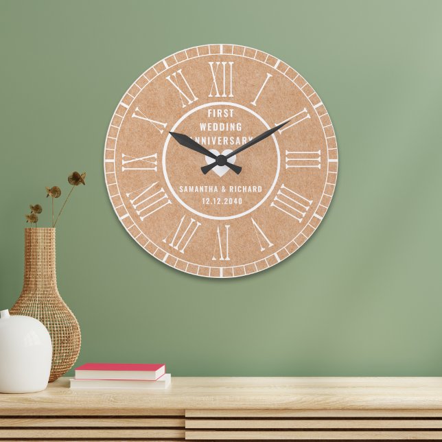 Moderne römische Zahlen aus dem ersten Zeitschrift Große Wanduhr (Modern First Paper Anniversary Roman Numerals Large Clock
)