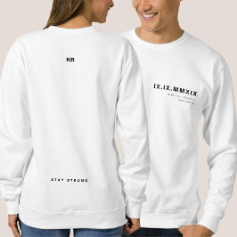 Moderne römische Zahlen Jubiläumsmonogramm Paar Sweatshirt
