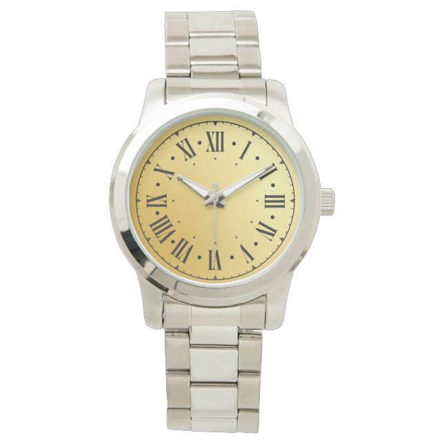 Moderne römische Zahlen Silver Aquamarin Men's Armbanduhr (Vorderseite)