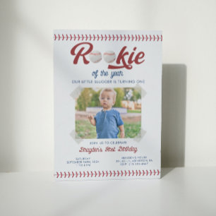 Moderne Rookie des Jahres Foto Baseball Geburtstag Einladung