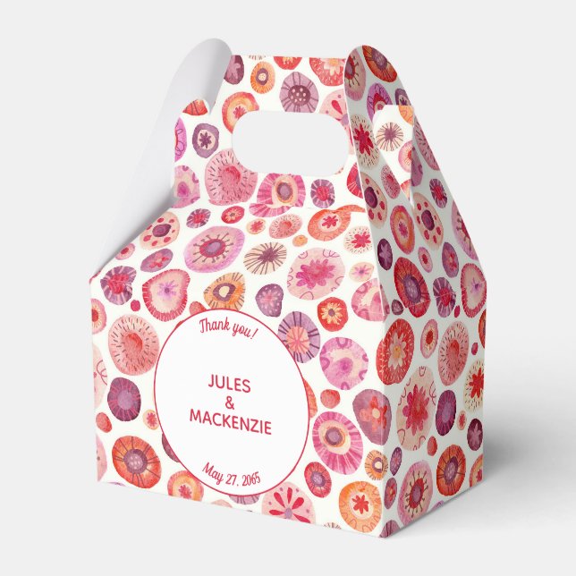 Moderne rosa Abstrakte Hochzeit Geschenkschachtel (Vorderseite)