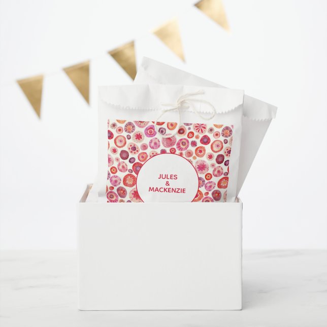 Moderne rosa Abstrakte Hochzeit Geschenktütchen (Party)