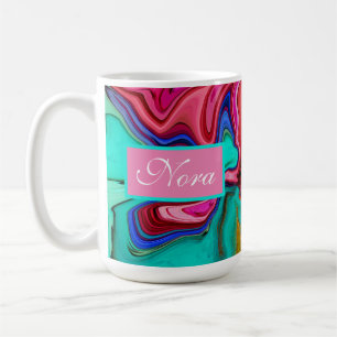 Moderne rosa abstrakte Marmorfarbe Wasserfarbe Kaffeetasse