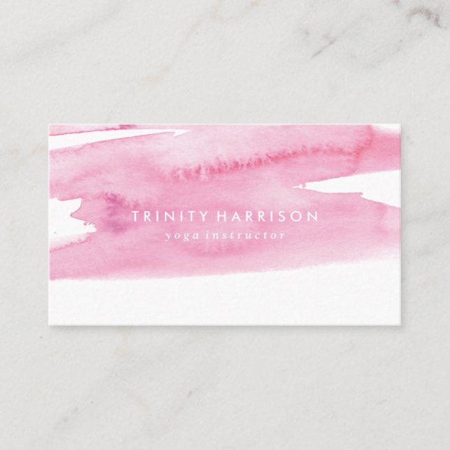 Moderne rosa Aquarell-Wäsche Visitenkarte (Vorderseite)