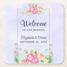 Moderne rosa Aquarellbilder Rechteckiger Pappuntersetzer