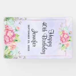 Moderne rosa Aquarellbilder zum Geburtstag Banner