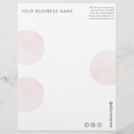 Moderne rosa Aquarellkreise Briefbogen