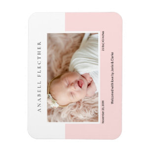 Moderne rosa Baby-Mädchen-Foto Magnet