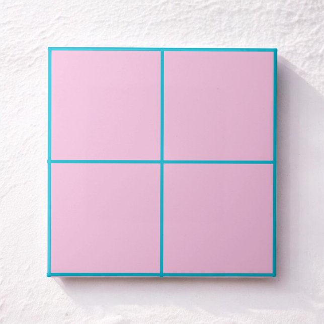 Moderne rosa, blaue und Aquamarin karierte fette P Fliese (Von Creator hochgeladen)