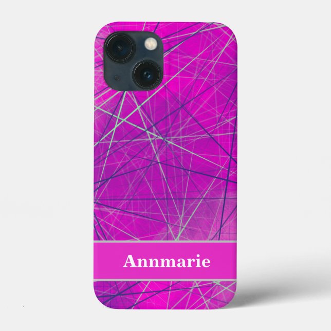 Moderne rosa, blaue und graue Geometrie Abstrakt Case-Mate iPhone Hülle (Rückseite)
