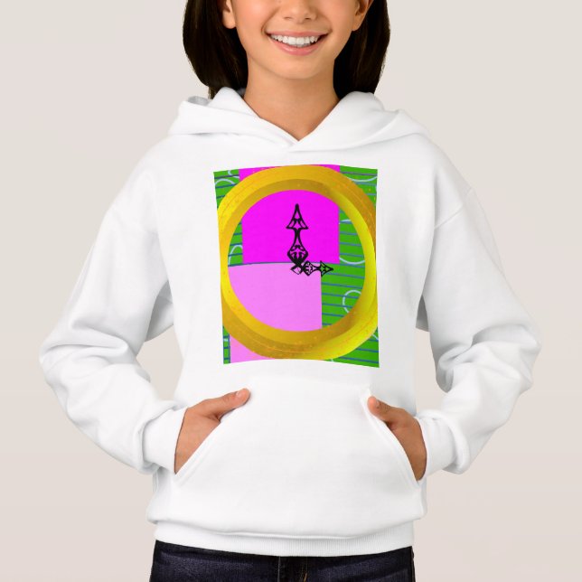 Moderne rosa Blöcke auf geometrisch grün Hoodie (Vorderseite)