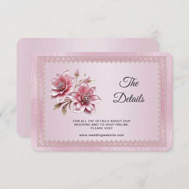 Moderne rosa Blume - Detailkarte Begleitkarte (Vorne/Hinten)