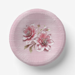 Moderne rosa Blume Pappteller