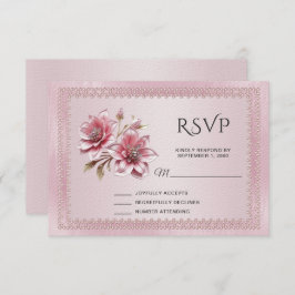 Moderne rosa Blume RSVP-Karte RSVP Karte