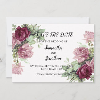 Moderne rosa Blume Save the Date Einladungskarte