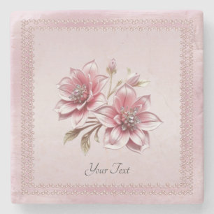 Moderne rosa Blume Untersetzer