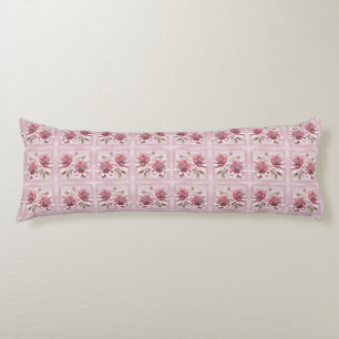 Moderne rosa Blumen Körperkissen