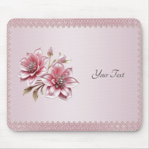 Moderne rosa Blumen-Mauspad Mousepad