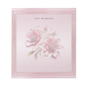 Moderne rosa Blumen Notizblock