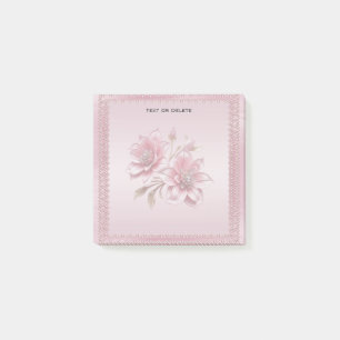 Moderne rosa Blumen Post-it-Notizen Post-it Klebezettel