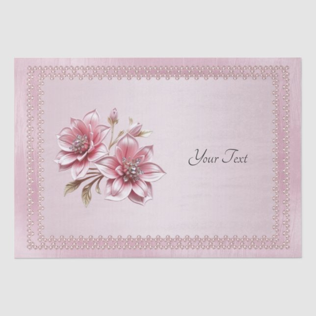 Moderne rosa Blumen Seidenpapier (Vorderseite)