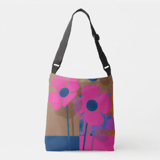 Moderne rosa Blumen-Tasche / Minimaler, kühner Blu Tragetaschen Mit Langen Trägern